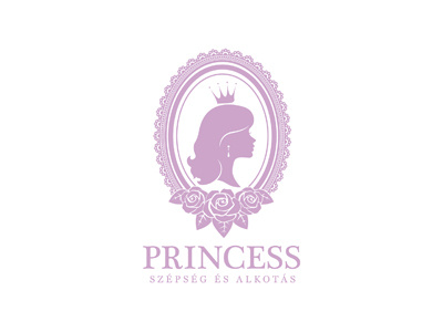 Princess logo beauty crown face gifts handmade princess roses woman