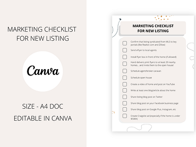 Marketing Checklist For New Listing