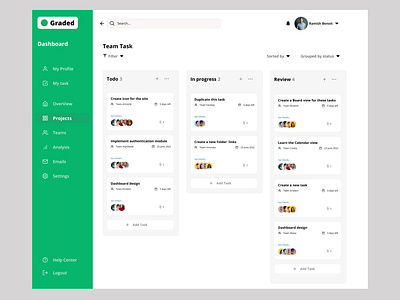 Project management System Dashboard