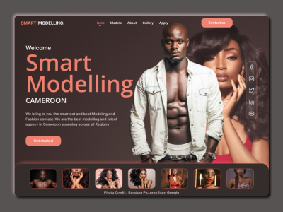 A modeling Landing Page design ui ux web