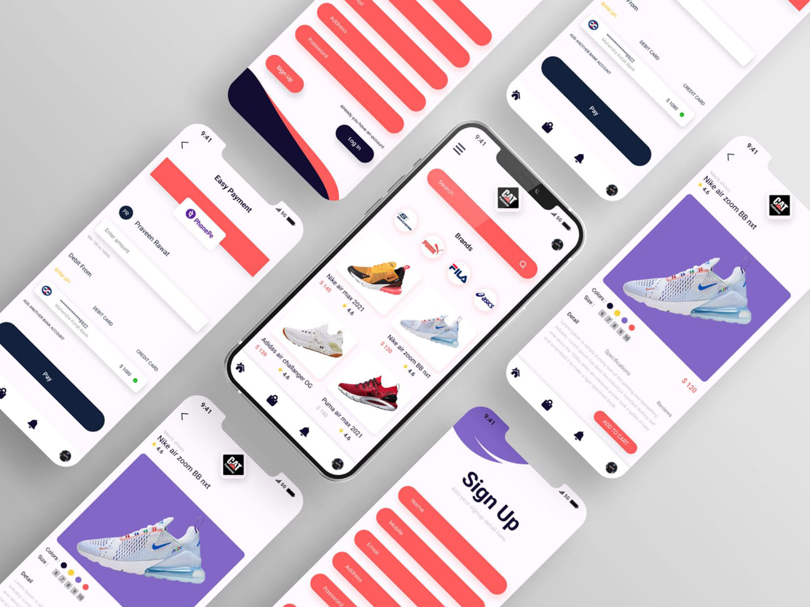 Footwear mobile app design by Vishnu Sikarwar on Dribbble
