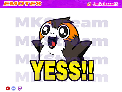 Twitch emotes star wars cute porg hype yes animated emotes anime cute design emotes gg hype illustration penguin porg porg emotes star wars starwars sub badge twitch emotes yes