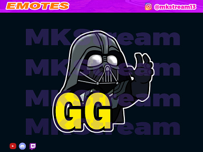 Twitch emotes star wars darth vader gg animated emotes anime cute dark side darth vader design emote emotes gg hype illustration sith star wars starwars starwars emotes sub badge twitch emotes