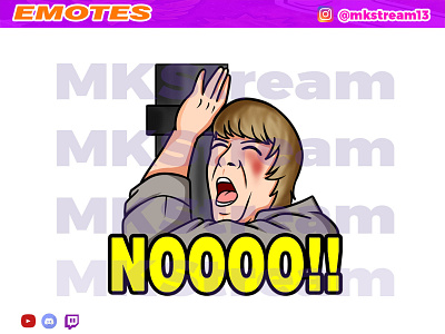 Twitch emotes star wars luke skywalker scream no design emote emotes illustration jedi luke luke skywalker no skywalker star wars starwars starwars emotes sub badge twitch emotes