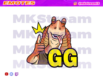 Twitch emotes star wars jar-jar binks gg animated emotes anime cute design emotes gg gg emotes hype illustration jar jar jar jar binks star wars starwars starwars emotes sub badge twitch emotes