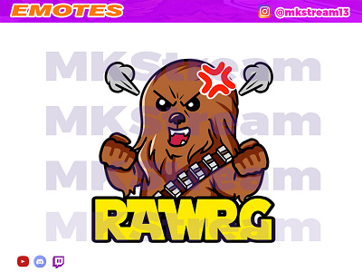 Twitch emotes star wars chewbacca rage angry animated emotes anime bigfoot chewbacca chewy cute design emotes gg hype illustration rage rage emotes star wars starwars starwars emotes sub badge twitch emotes wookiees