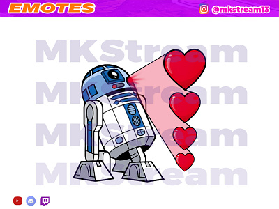 Twitch emotes star wars droid r2d2 love