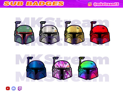 Twitch sub badges star wars boba fett pack