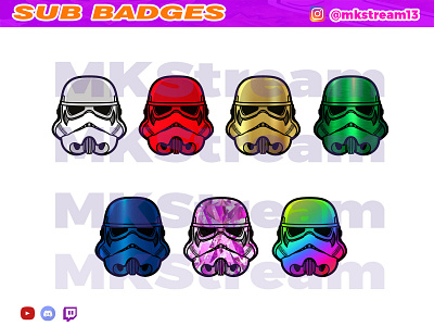 Twitch sub badges star wars stormtroopers pack animated emotes anime cute design emotes gg hype illustration star wars starwars storm troopers stormtrooper sub badge sub badges troopers twitch sub badges