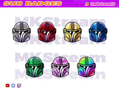 Twitch sub badges star wars mandalorian pack animated emotes anime cute design emotes gg grogu hype illustration mandalorian star wars starwars sub badge sub badges troopers twitch sub badges