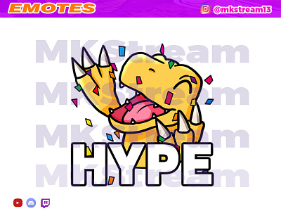 Twitch emotes digimon agumon hype agumon animated emotes anime cute design digimon emotes hype illustration sub badge