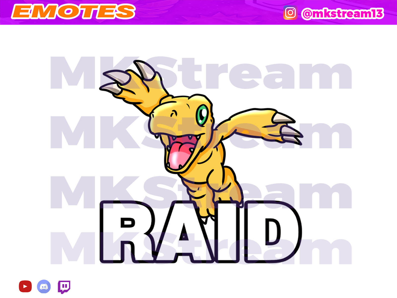 Twitch Emotes Digimon Agumon Raid By Mkstream On Dribbble