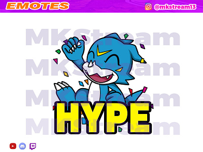 Twitch emotes digimon veemon hype animated emotes anime cute design digimon emotes gg hype illustration sub badge veemon vmon