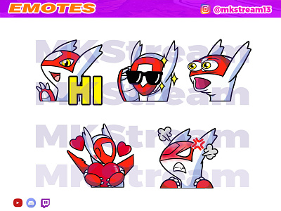 Twitch emotes pokemon latias pack animated emotes anime cute design emotes illustration latias latios pokemon sub badge