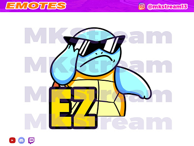 Twitch emotes pokemon squirtle cool ez animated emotes anime cute design emotes ez goku illustration pokemon squirtle sub badge