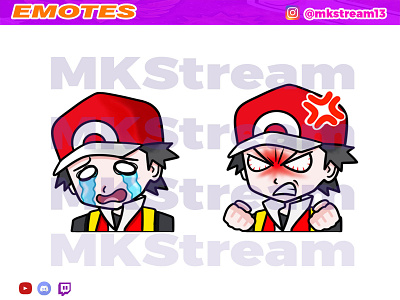Twitch emotes pokemon trainer red ash pack