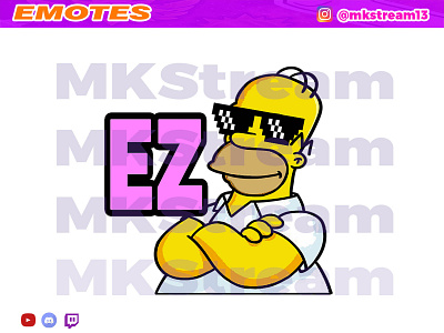 Twitch emotes the simpsons homer cool ez animated emotes anime bart cute design emotes ez homer hype illustration sub badge