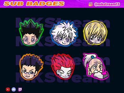 Twitch sub badges chibi hunter x hunter pack