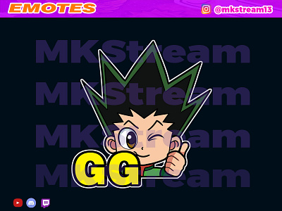 twitch emotes gon gg animated emotes anime design emotes gg gon hunter x hunter hxh hype illustration sub badge