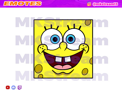 Twitch emotes SpongeBob SquarePants Smile animated emotes anime cute design emotes hype illustration smile spongebob sub badge