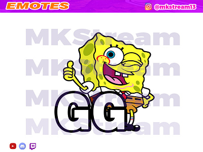 Twitch emotes SpongeBob SquarePants gg animated emotes anime cute design emote emotes gg hype illustration spongebob squarepants sub badge