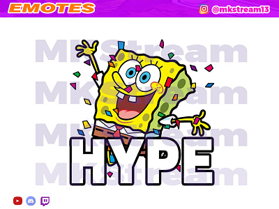 Twitch emotes SpongeBob SquarePants hype animated emotes anime cute design emotes gg hype illustration spongebob squarepants sub badge