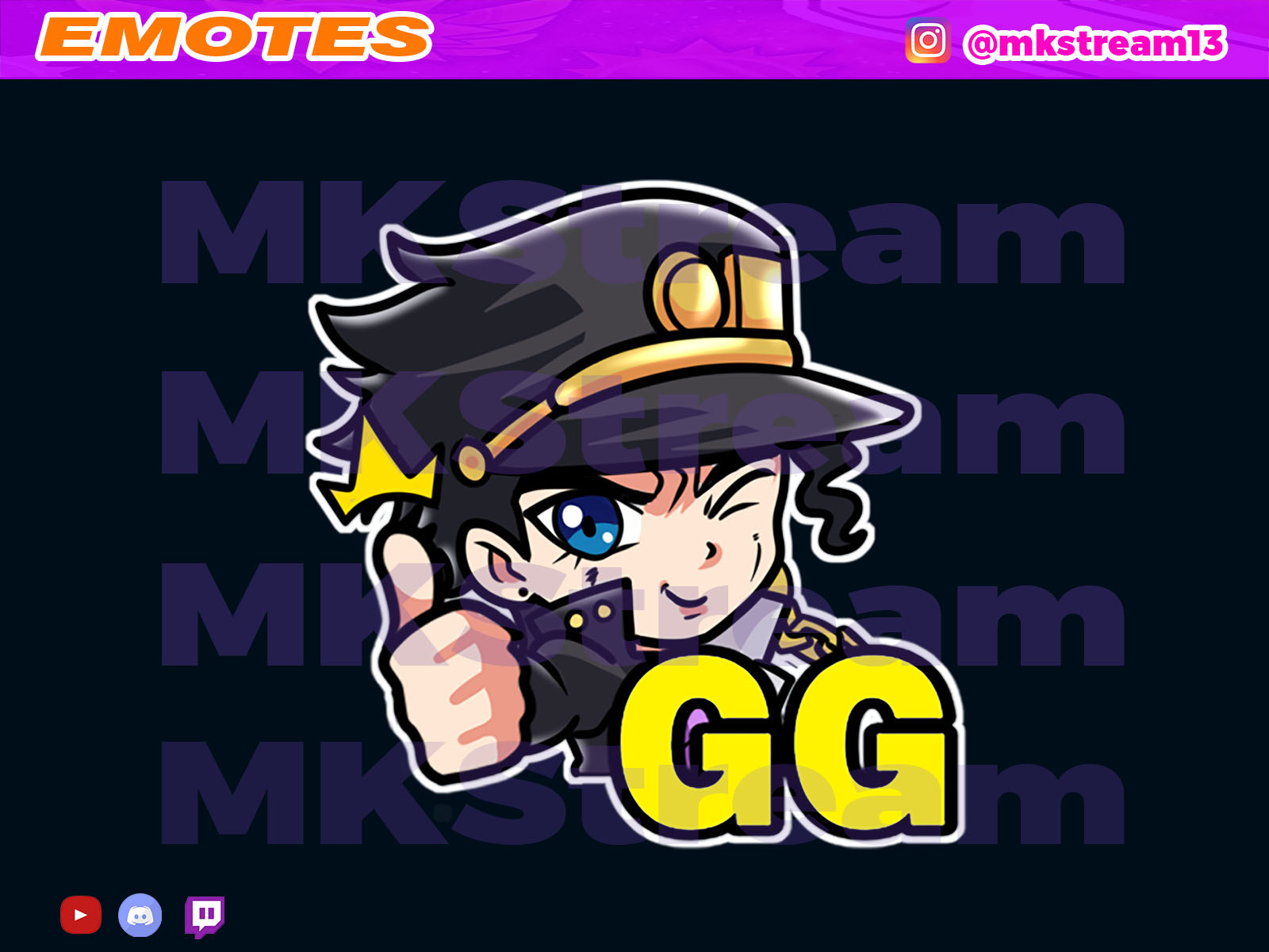 Twitch emotes jojo jotaro gg by MKStream on Dribbble