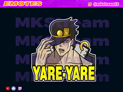 Twitch emotes jojo jotaro yare-yare daze