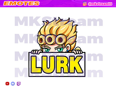 Twitch emotes jojo giorno giovanna lurk animated emotes anime cute design emote emotes giorno giorno giovanna hype illustration jojo lurk sub badge