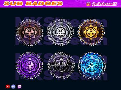 Twitch sub badges gears of war rank pack