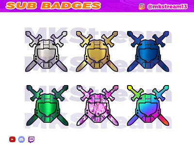 Twitch sub badges halo master chief logo pack by MKStream on Dribbble