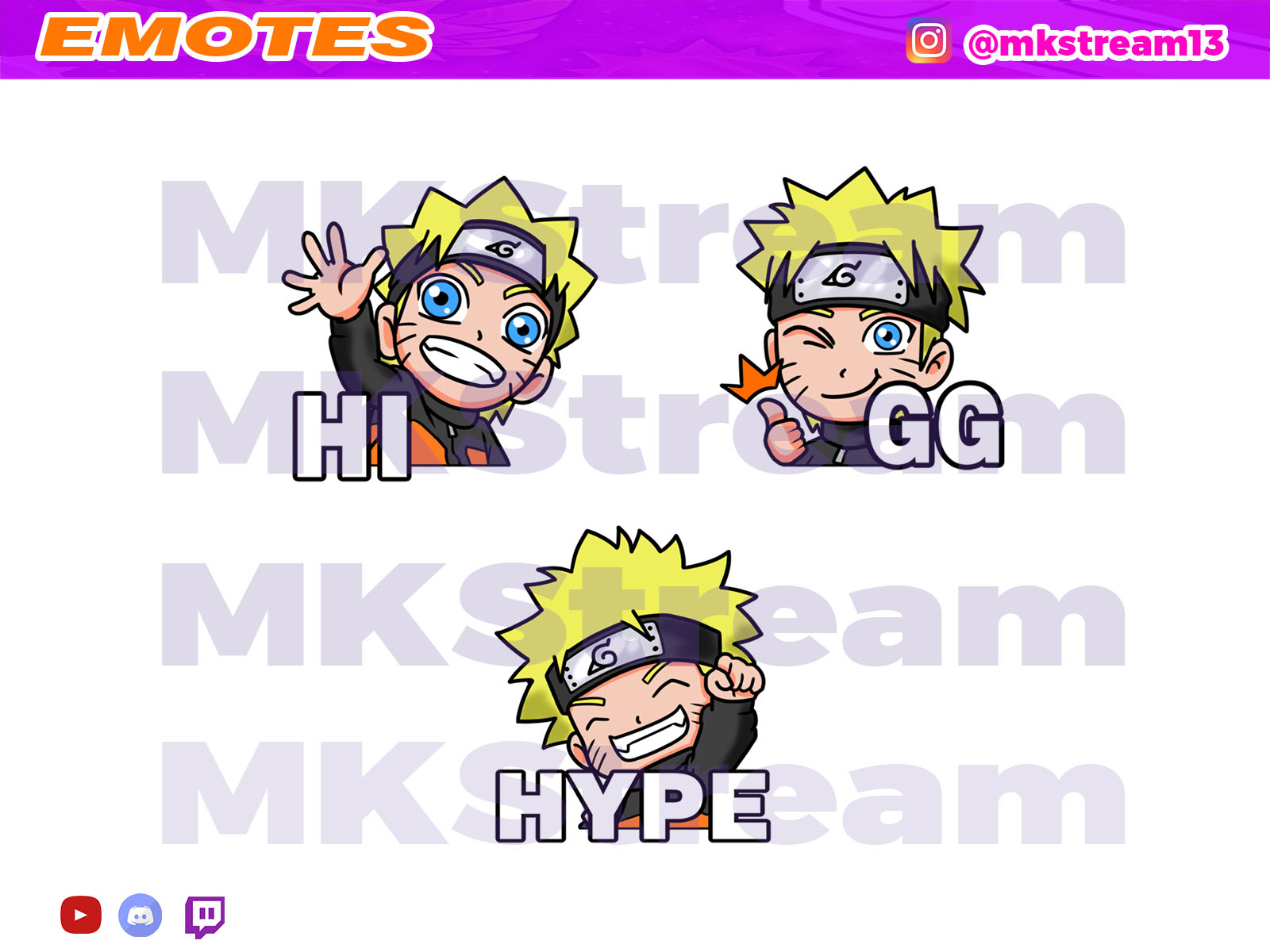 Twitch emotes chibi naruto pack by MKStream on Dribbble