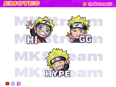 Twitch emotes chibi naruto pack animated emotes anime cute design emote emotes gg hype illustration naruto ninja sub badge