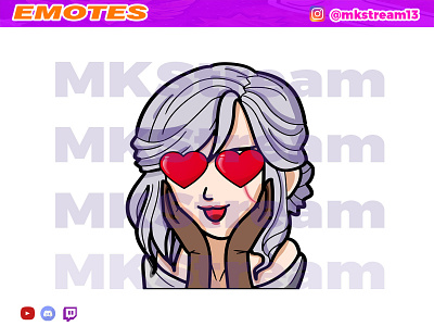 Twitch emotes the witcher ciri love animated emotes anime ciri cute design emote emotes gg hype illustration love sub badge the witcher twitch emotes