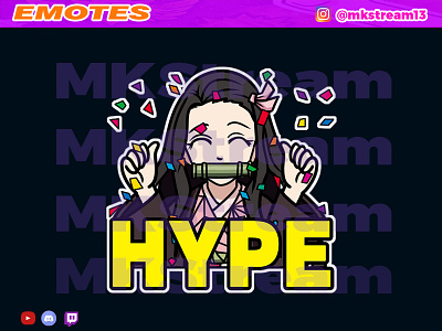 Twitch emotes nezuko hype animated emotes anime cute demon slayer design emotes gg hype illustration kimetsu no yaiba nezuko sub badge