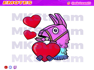 twitch emotes llama pinata love animated emotes anime design emotes fortnite hype illustration llama love pinata sub badge