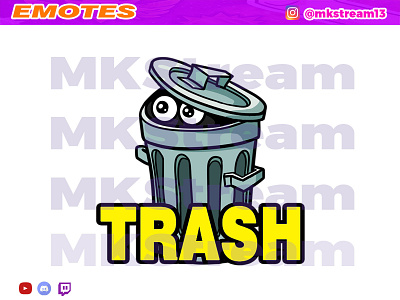 twitch emotes trash animated emotes anime cute design emote emotes gg illustration rubbish sub badge trash twitch emotes