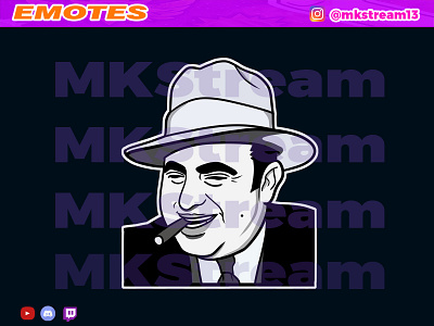 Twitch emotes mafia al capone al capone animated emotes anime cute design emote emotes gangster gg hype illustration mafia sub badge