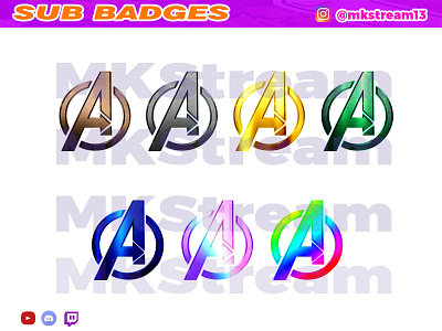 Twitch sub badges the avengers logo pack