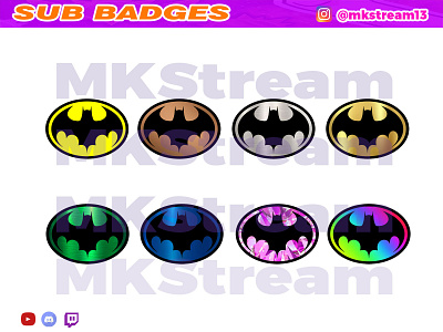 Twitch sub badges batman logo pack animated emotes anime bat batman dark knight design emotes hype illustration logo sub badge sub badges superhero twitch sub badges