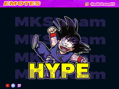 Twitch emotes kid goku hype animated emotes anime cute design emotes gg goku hype illustration love luffy sub badge vegeta