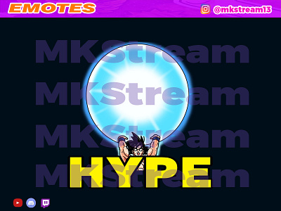 Twitch emotes goku spirit bomb hype animated emotes anime cute design emotes gg goku hype illustration love luffy spirit bomb sub badge vegeta