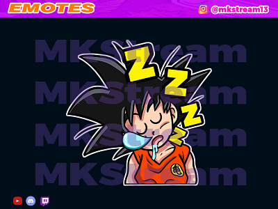 Twitch emotes kid goku sleep animated emotes anime cute design emotes gg goku hype illustration love luffy sleep sub badge vegeta