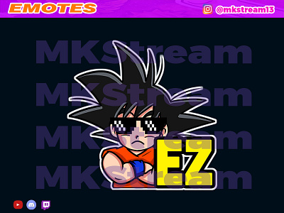 Twitch emotes kid goku cool ez animated emotes anime cool cute design emotes ez gg goku hype illustration luffy sub badge vegeta