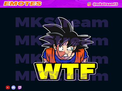 Twitch emotes goku wtf shock animated emotes anime cute design emotes gg goku hype illustration luffy shock sub badge vegeta wtf