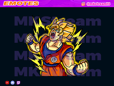 Twitch emotes super saiyan goku rage angry animated emotes anime cute design emotes goku hype illustration luffy rage sub badge vegeta