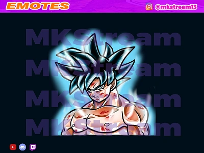 Twitch emotes goku ultra instinct animated emotes anime cute design emotes gg goku hype illustration luffy sub badge super saiyan ui ultra instinct vegeta