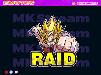 Twitch emotes super saiyan goku raid animated emotes anime cute design emotes gg goku hype illustration luffy raid sub badge super saiyan vegeta