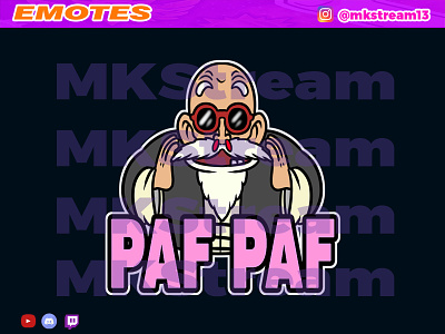 Twitch emotes mutenroshi kamesennin paf-paf animated emotes anime design emotes goku illustration kamesennin master roshi mutenroshi paf paf sub badge vegeta