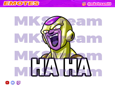 Twitch emotes golden frieza laugh haha animated emotes anime cute design emotes frieza goku golden frieza hype illustration laugh sub badge vegeta